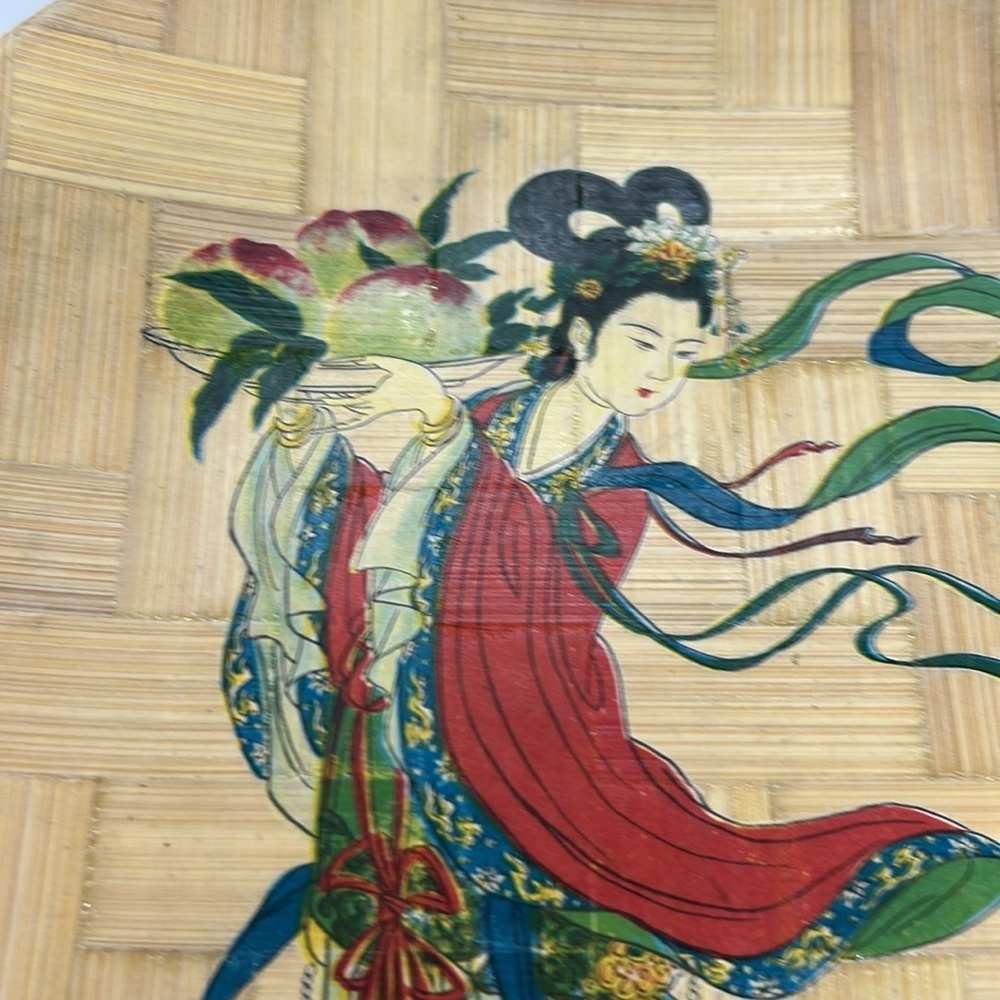 Decorative Set of Two 11’inch. Bamboo Wall Art with Asian Design Plates - Picture 7 of 13